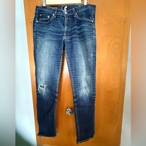 Rag & Bone Skinny Distressed Blue Jeans